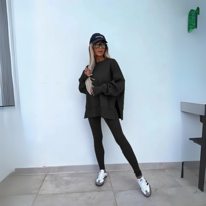 Yachi™ - Casual Long Sleeve Sweatshirt and Pants Set