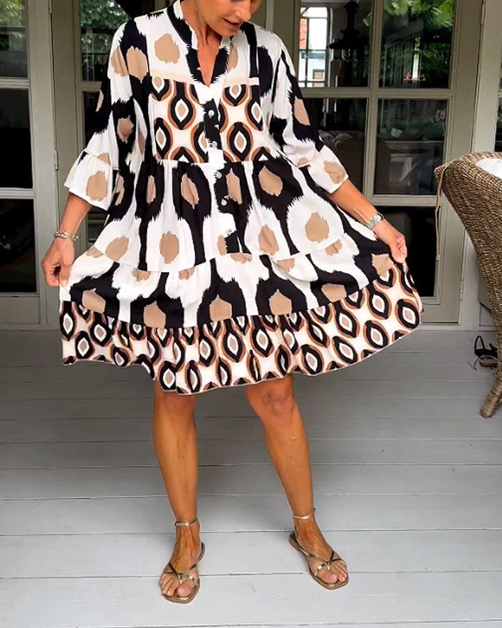 Aria - Elegant Printed Midi Dress