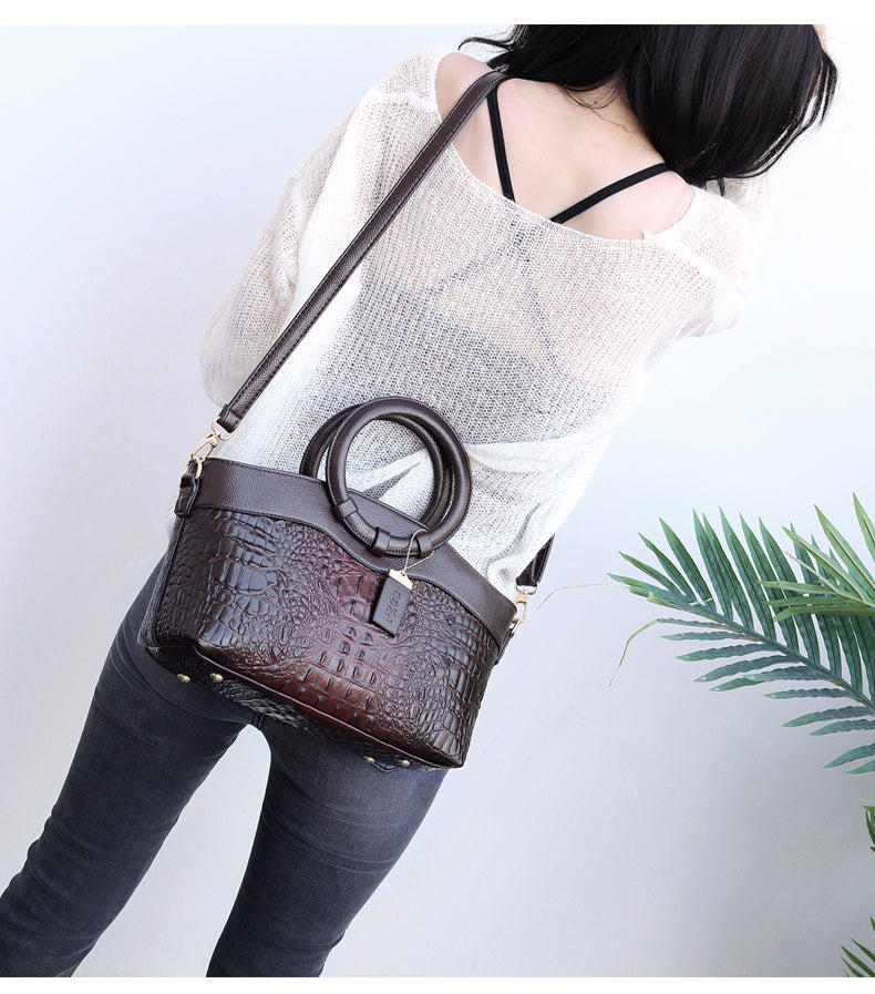 Ella™ Classic Croc | Versatile Vintage Leather Bag