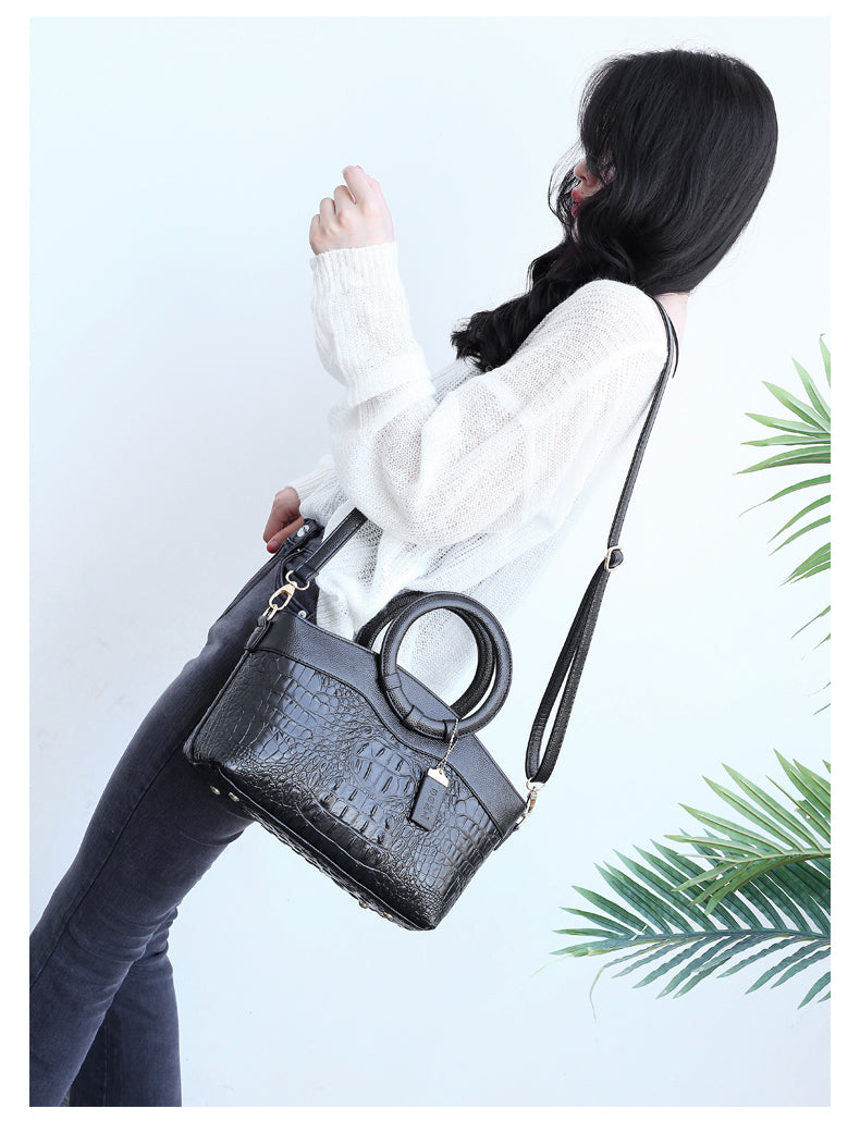 Ella™ Classic Croc | Versatile Vintage Leather Bag