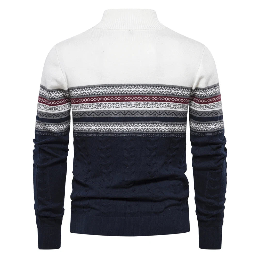 Henry - Stylish Fair Isle Half Zip Sweater