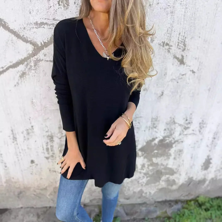 Leona™ | Relaxed V-Neck Knit Tunic