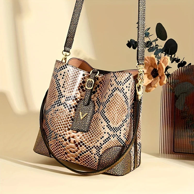 Addison™ - Elegant Snake Print Bag