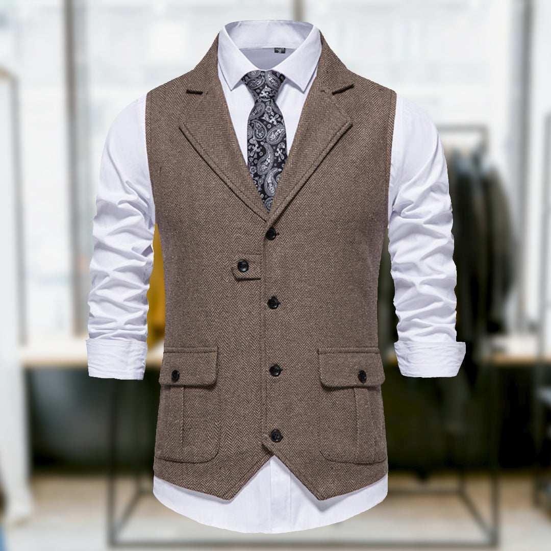 Wyatt - Comfortable Classic Retro Style Vest with Pockets