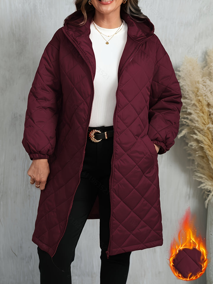 Elara™ – Quilted Winter Hooded Coat