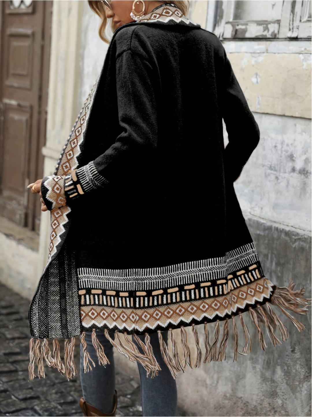 Freya™ – Boho Fringe Knit Cardigan