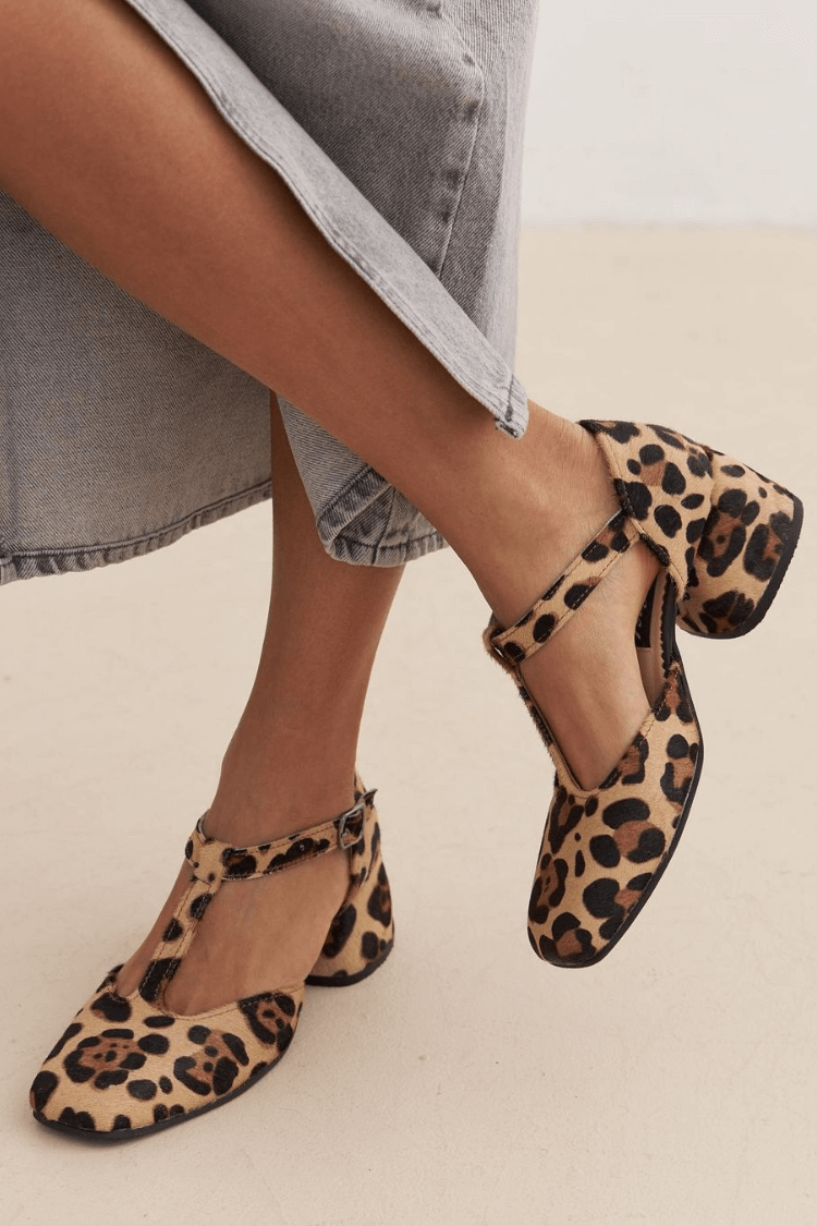 Gianna | Leopard T-Strap Block Heels