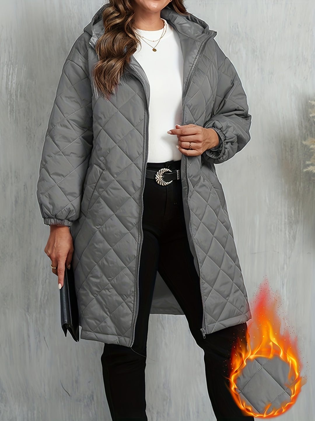 Elara™ – Quilted Winter Hooded Coat