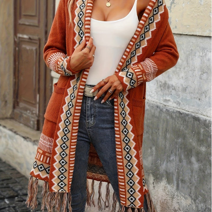 Freya™ – Boho Fringe Knit Cardigan