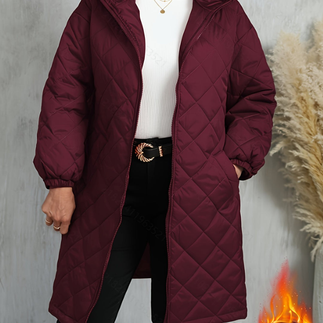 Elara™ – Quilted Winter Hooded Coat