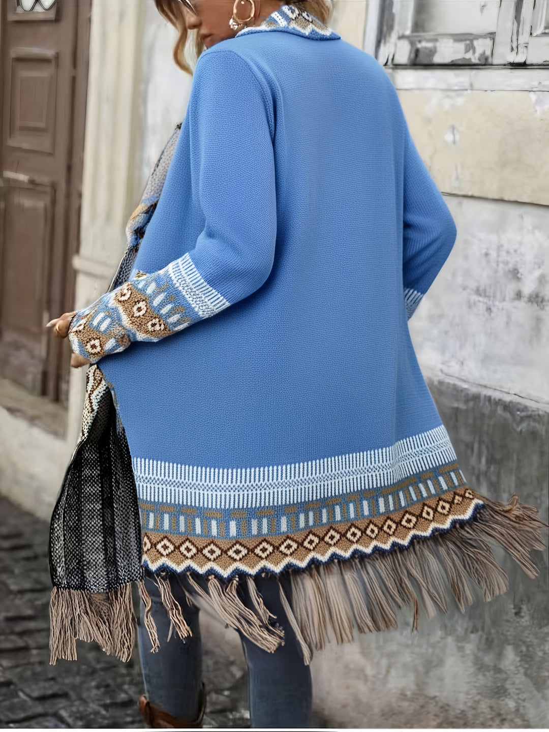 Freya™ – Boho Fringe Knit Cardigan