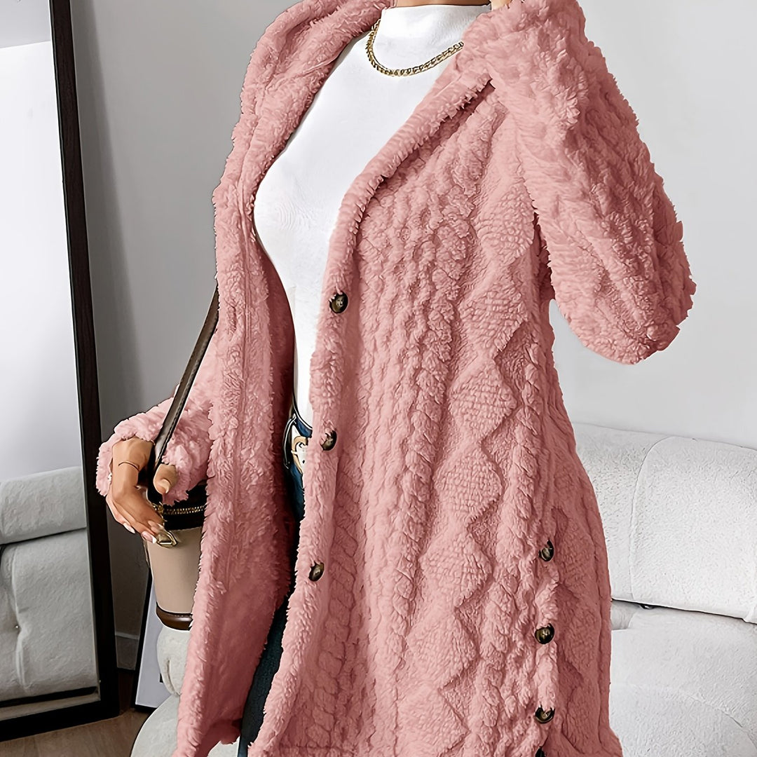 Brielle™ – Plush Hooded Cardigan Coat