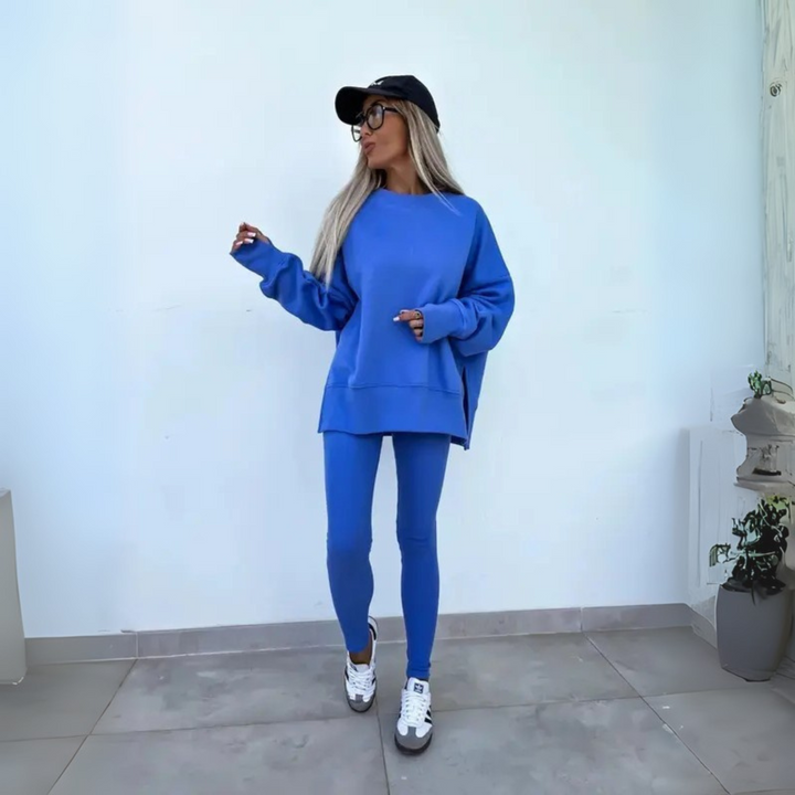 Yachi™ - Casual Long Sleeve Sweatshirt and Pants Set