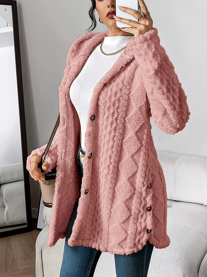 Brielle™ – Plush Hooded Cardigan Coat