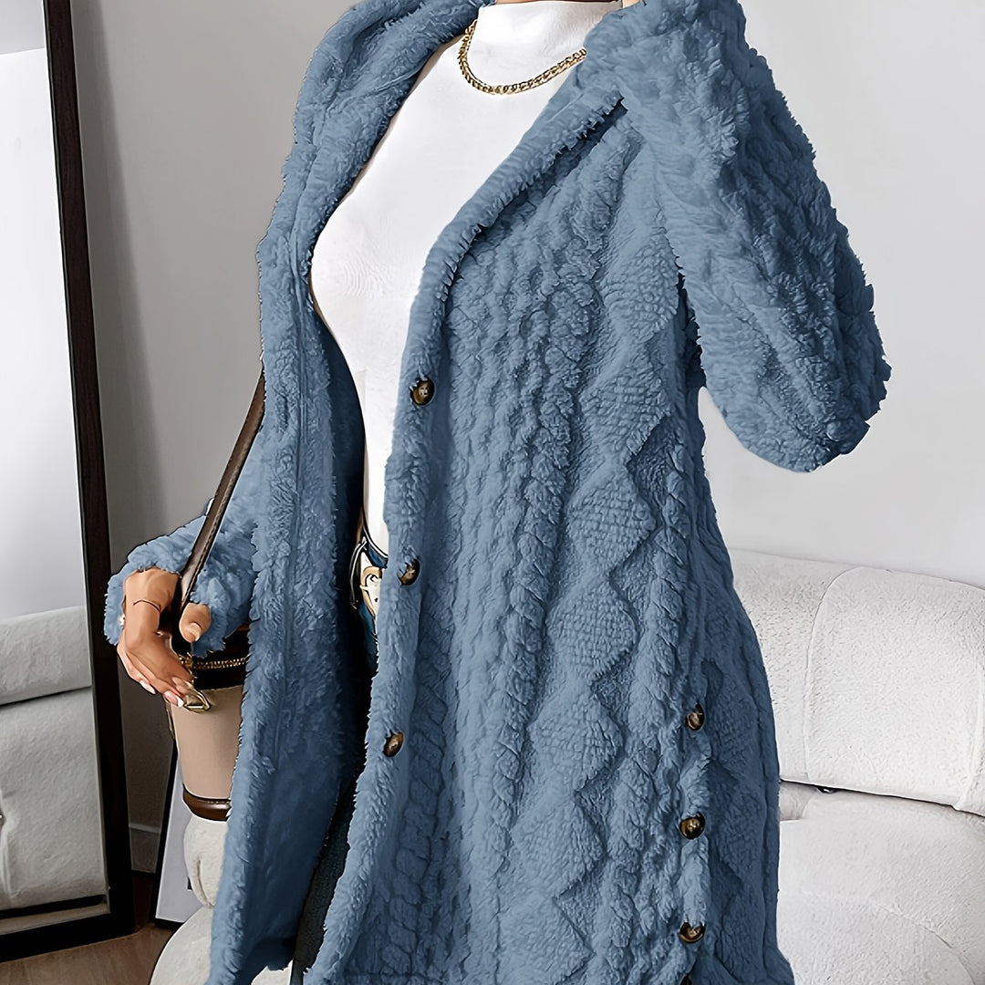 Brielle™ – Plush Hooded Cardigan Coat