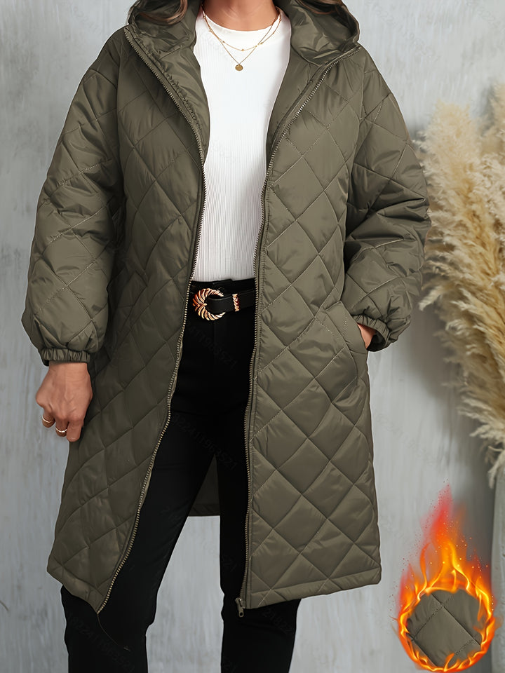 Elara™ – Quilted Winter Hooded Coat