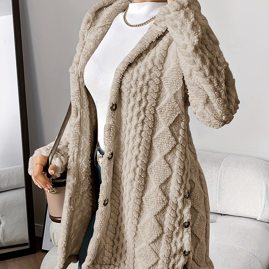 Brielle™ – Plush Hooded Cardigan Coat