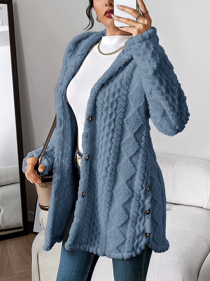 Brielle™ – Plush Hooded Cardigan Coat