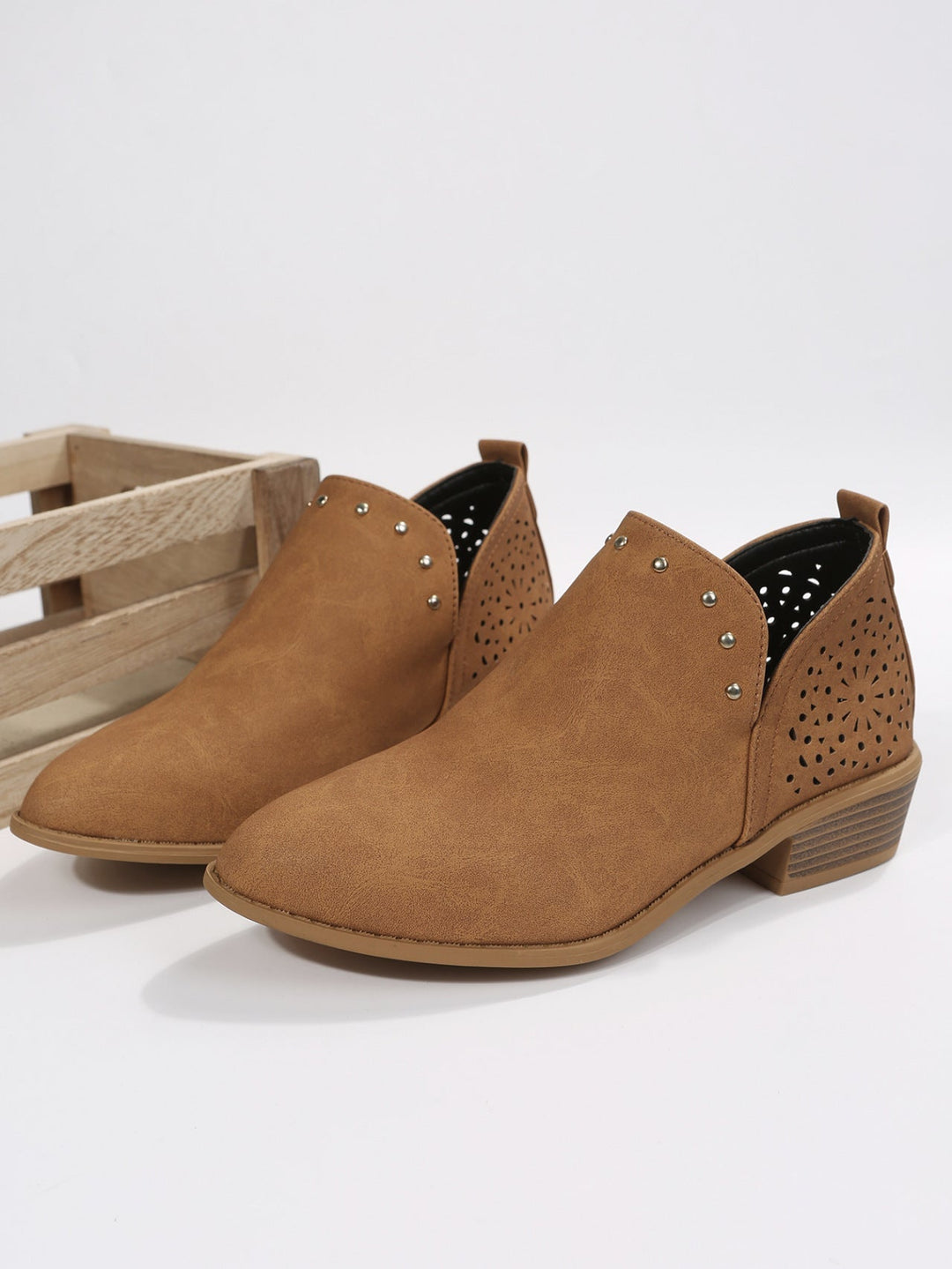Caitlin | Low Cut Perforated Ankle Boot