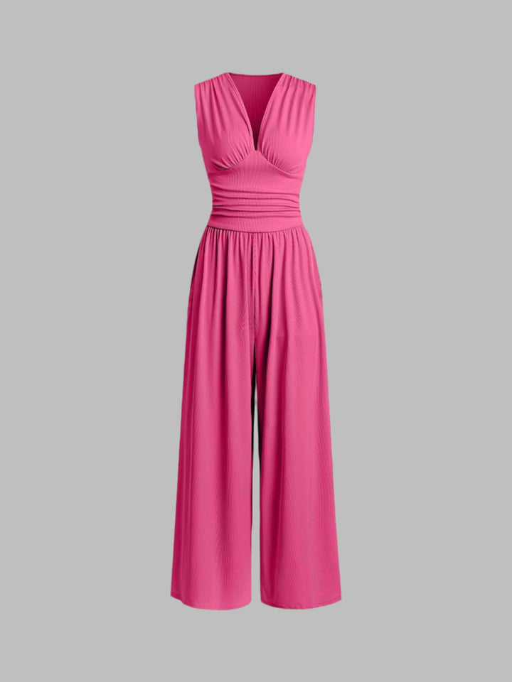 Charity™  – Chic Sleeveless Wide-Leg Jumpsuit