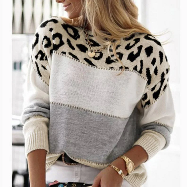 Megan | Casual Leopard Print Sweater