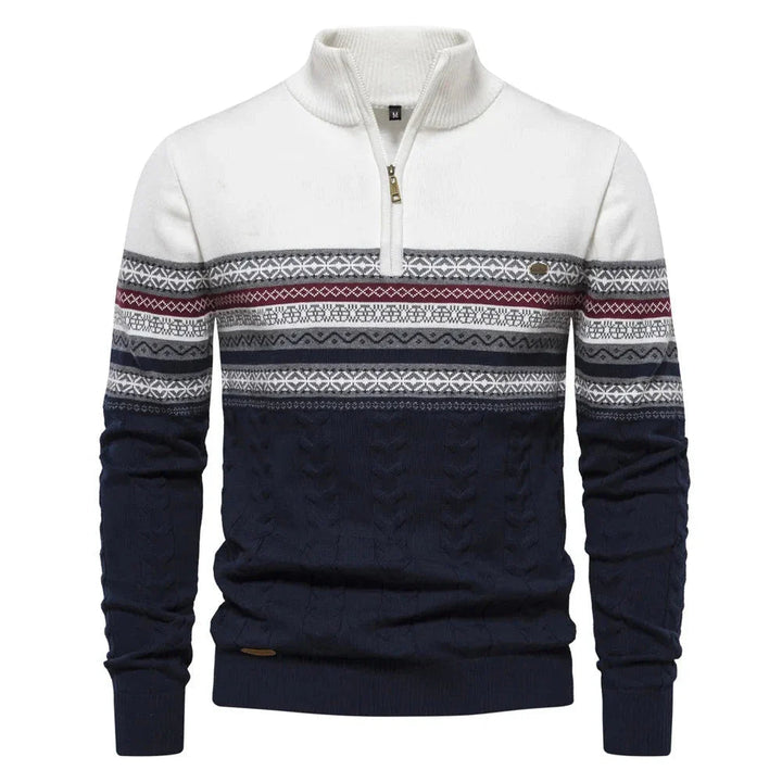 Henry - Stylish Fair Isle Half Zip Sweater