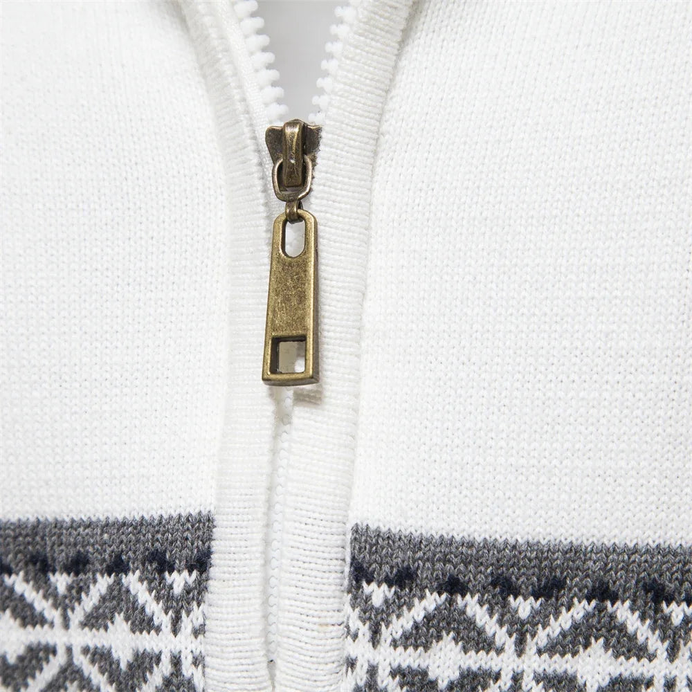 Henry - Stylish Fair Isle Half Zip Sweater