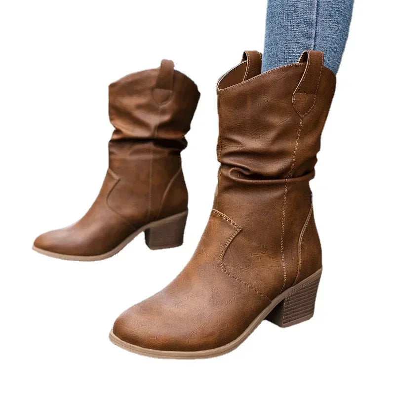 Laluna® | Classic Mid-Calf Western Boots