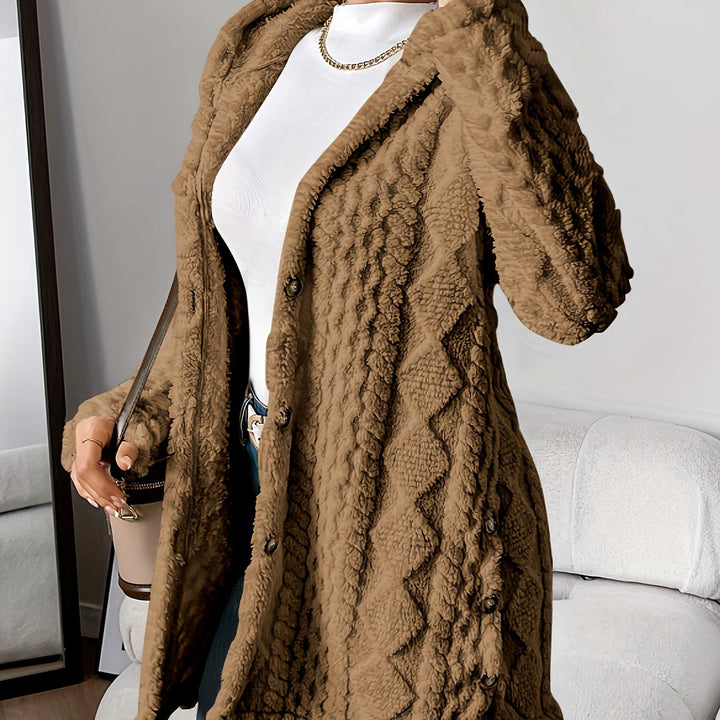Brielle™ – Plush Hooded Cardigan Coat