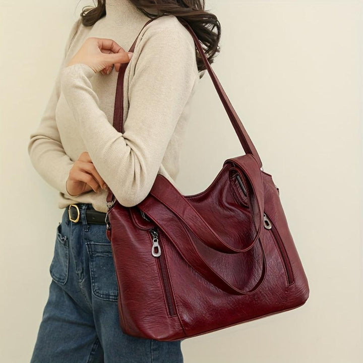 Lily™ Luxe Statement I Retro Tote Shoulder Leather Bag