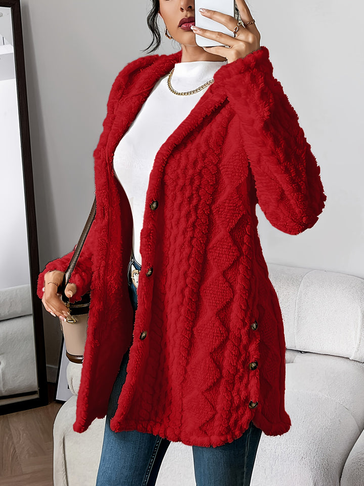 Brielle™ – Plush Hooded Cardigan Coat