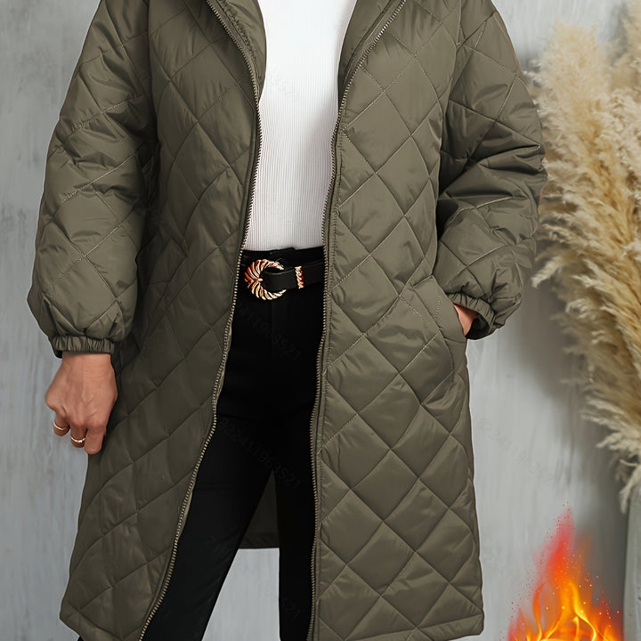 Elara™ – Quilted Winter Hooded Coat
