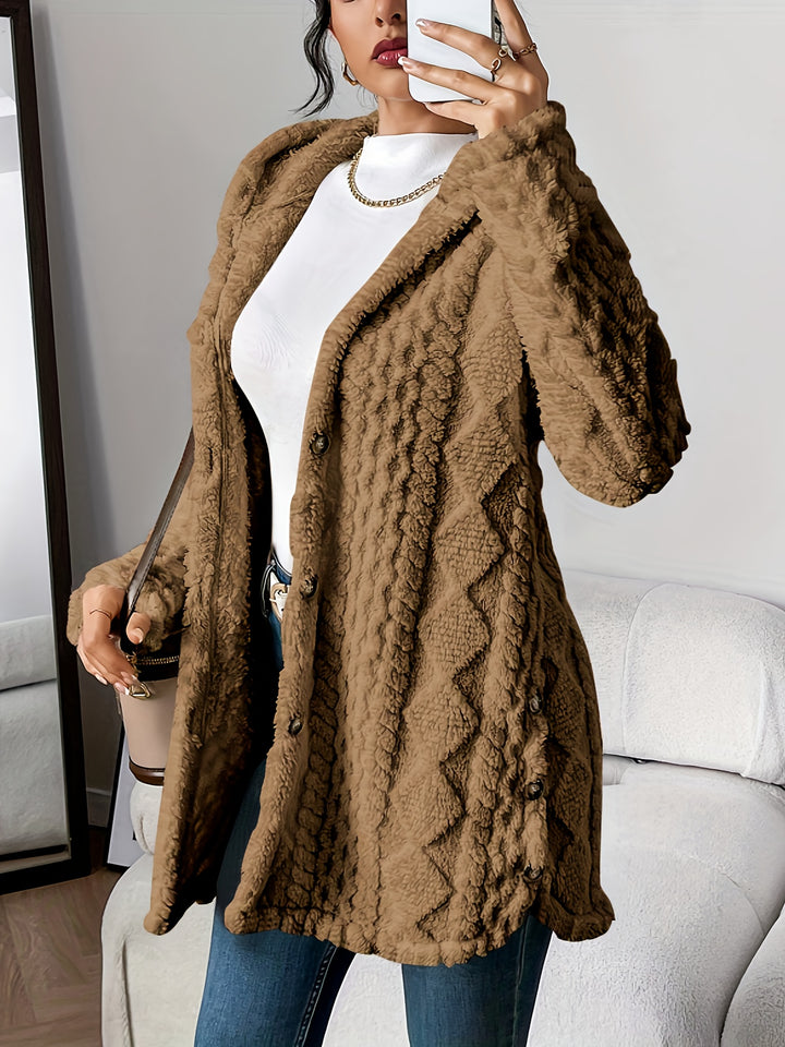 Brielle™ – Plush Hooded Cardigan Coat