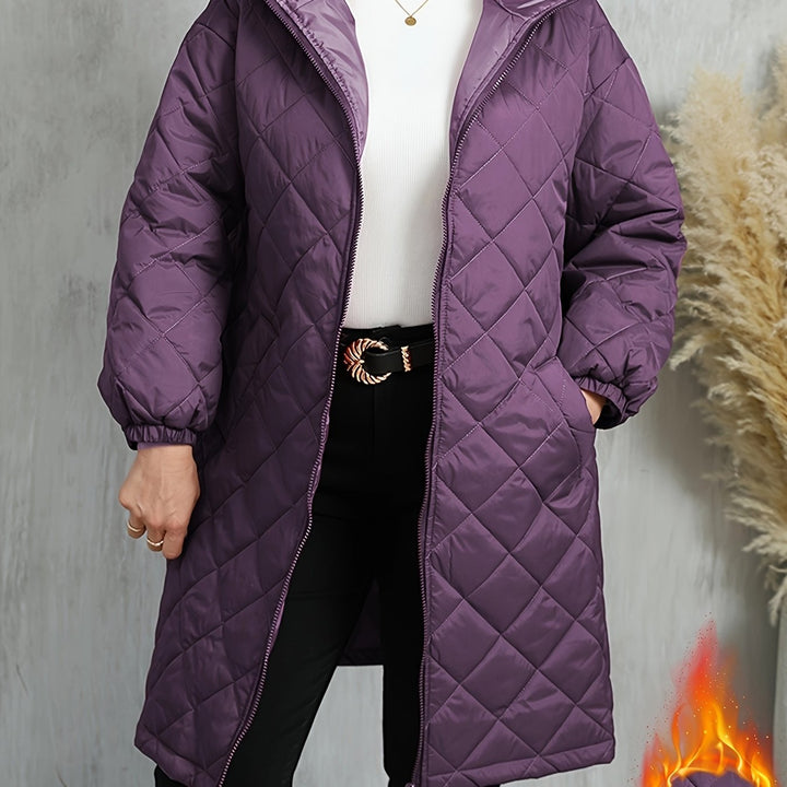 Elara™ – Quilted Winter Hooded Coat