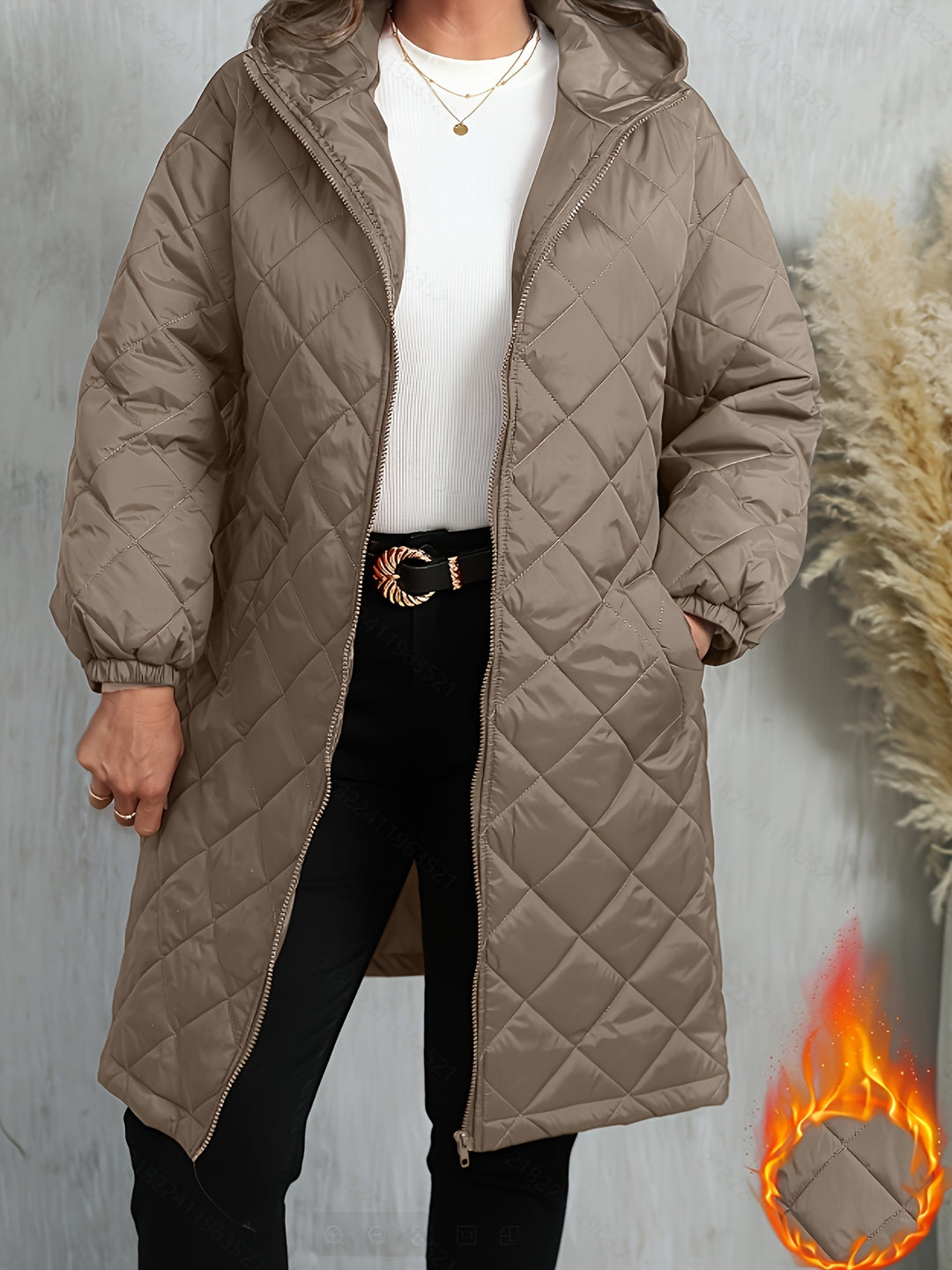 Elara™ – Quilted Winter Hooded Coat