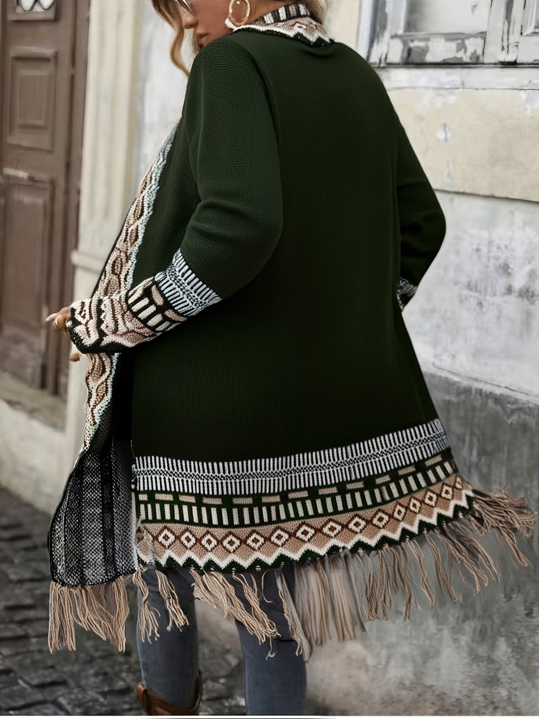 Freya™ – Boho Fringe Knit Cardigan