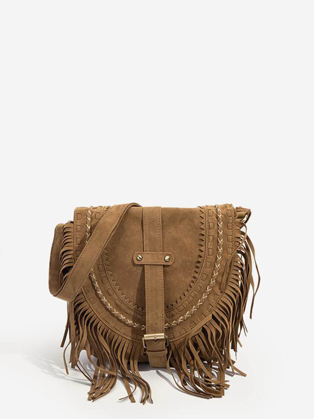 Riley™ - Handmade Bag with Fringes and Buckle