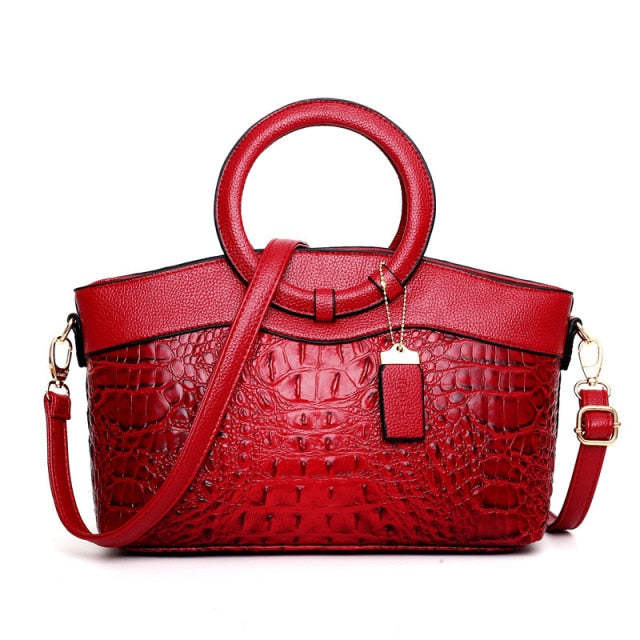 Ella™ Classic Croc | Versatile Vintage Leather Bag