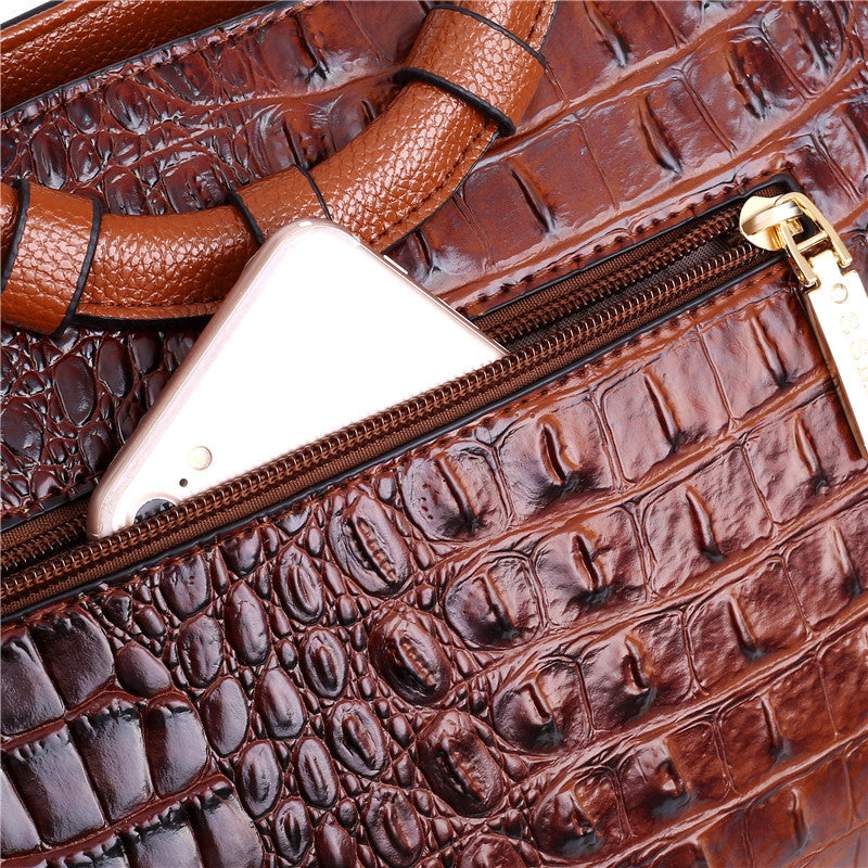 Ella™ Classic Croc | Versatile Vintage Leather Bag